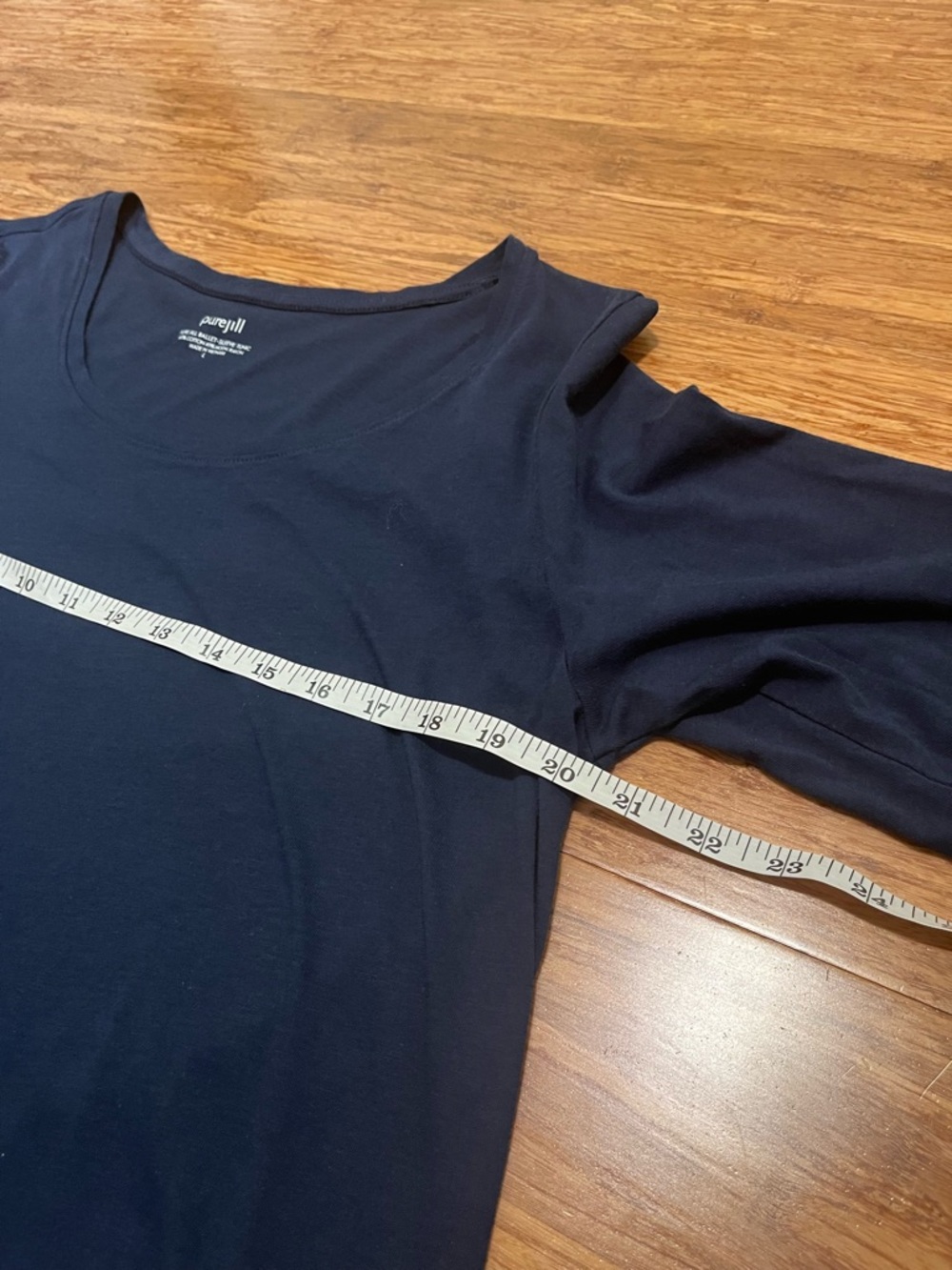 J. Jill Pure Jill ballet-sleeve tunic w/ 3/4 sleeves in Navy Blue. Size Large - Picture 12 of 13